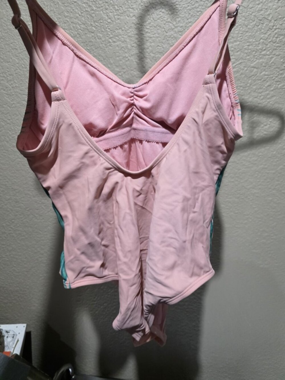 Xhilaration Pink Palm Leaves One Piece Padded Swimsuit Women's Size Medium - Picture 3 of 5